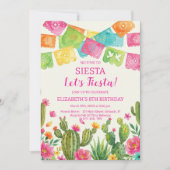 Invitation Mexican fiesta birthday party (Devant)