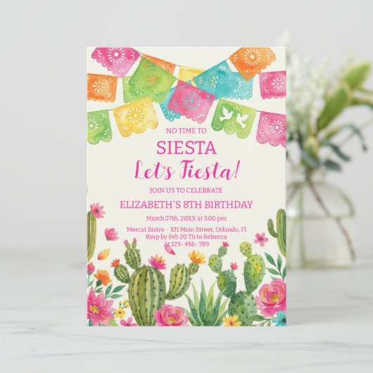 Invitation Mexican fiesta birthday party (Debout devant)
