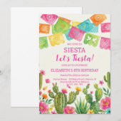 Invitation Mexican fiesta birthday party (Devant / Derrière)