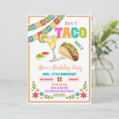 Invitation Mexican Fiesta Don't Taco Bout Surprise Birthday (Debout devant)