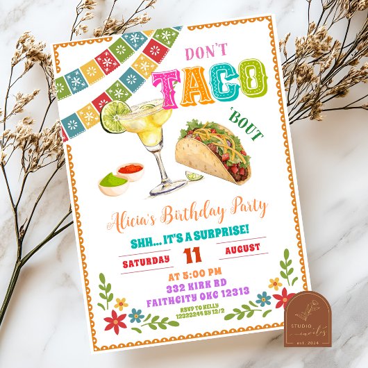 Invitation Mexican Fiesta Don't Taco Bout Surprise Birthday