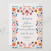 Invitation Mexican Fiesta Floral Aesthetic Elegant Wedding (Devant)