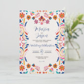 Invitation Mexican Fiesta Floral Aesthetic Elegant Wedding (Debout devant)
