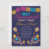 Invitation Mexican Fiesta Floral Holy Guacamole Baby Shower (Devant)