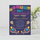 Invitation Mexican Fiesta Floral Holy Guacamole Baby Shower (Debout devant)
