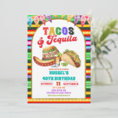 Invitation Mexican Fiesta Tacos and Tequila Birthday (Debout devant)