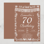 Invitation Mexican Fiesta Terracotta 70th Birthday (Devant / Derrière)