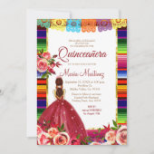 Invitation Mexican Floral Quinceañera Invite (Devant)