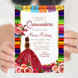 Invitation Mexican Floral Quinceañera Invite<br><div class="desc">Mexican Floral Quinceañera Invite Mis Quince Anos,  15e Birthday, </div>