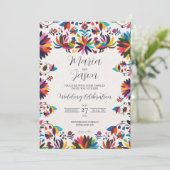 Invitation Mexican Otomi Tenangos Fiesta Folk Art Wedding (Debout devant)