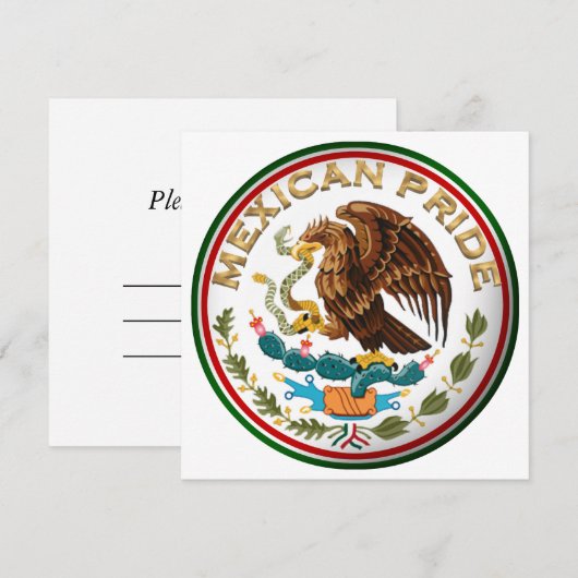 Invitation Mexican Pride (Aigle du drapeau mexicain) (Devant / Derrière)