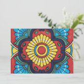 Invitation Mexican red talavera tile (Debout devant)