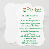 Invitation Mexican Rose Flag Personalized Wedding (Devant / Derrière)