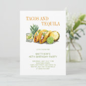 Invitation Mexican Tacos and Tequila 40th Birthday Party (Debout devant)