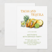 Invitation Mexican Tacos and Tequila 40th Birthday Party (Devant / Derrière)