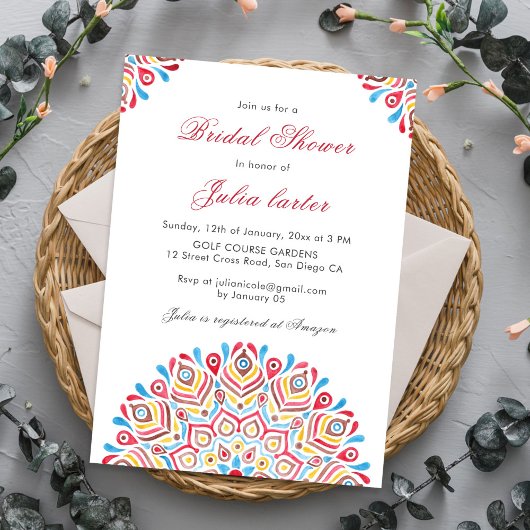 Invitation Mexico Festival Mandala Bridal Shower
