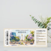 Invitation Mexico Trip Boarding Pass Ticket (Debout devant)