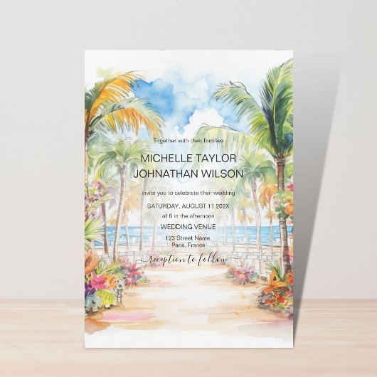 Invitation Mexico Tropical Beach Destination Mariage