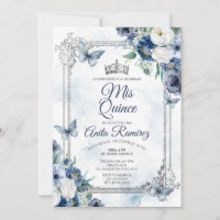 Mexique Argent Couronne & Marine Bleu Roses MIS QU