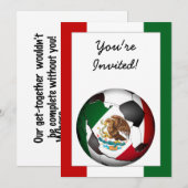 Invitation Mexique balle de football avec drapeau couleurs Ar (Devant / Derrière)
