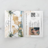 Invitation Mexique Beach Destination Mariage Passeport QR cod (Intérieur)