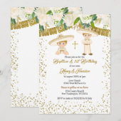 Invitation Mexique Blonde cheveux Charro garçons Baptême Anni (Devant / Derrière)