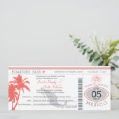 Invitation Mexique Boarding Pass Destination Wedding (Debout devant)
