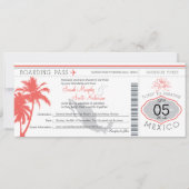 Invitation Mexique Boarding Pass Destination Wedding (Devant)