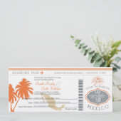Invitation Mexique Boarding Pass Destination Wedding (Debout devant)