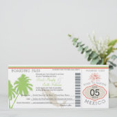 Invitation Mexique Boarding Pass Destination Wedding (Debout devant)