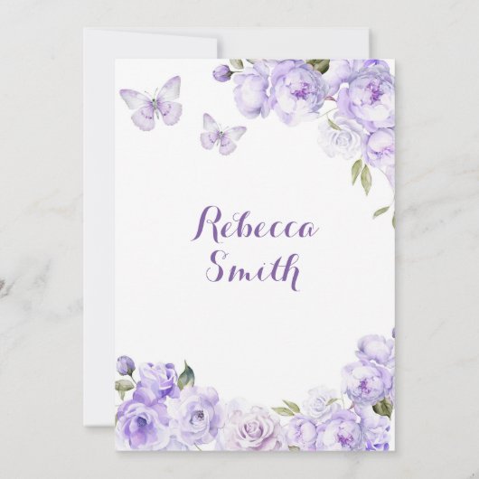 Invitation Mexique Boho violet Présentacion floral de 3 Añ o (Dos)