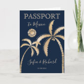 Invitation Mexique Destination Mariage Passeport World QR Cod (Devant)
