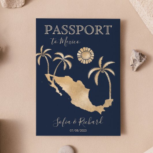 Invitation Mexique Destination Mariage Passeport World QR Cod