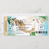 Invitation Mexique Enregistrer la date Embarquement Pass Worl (Devant)