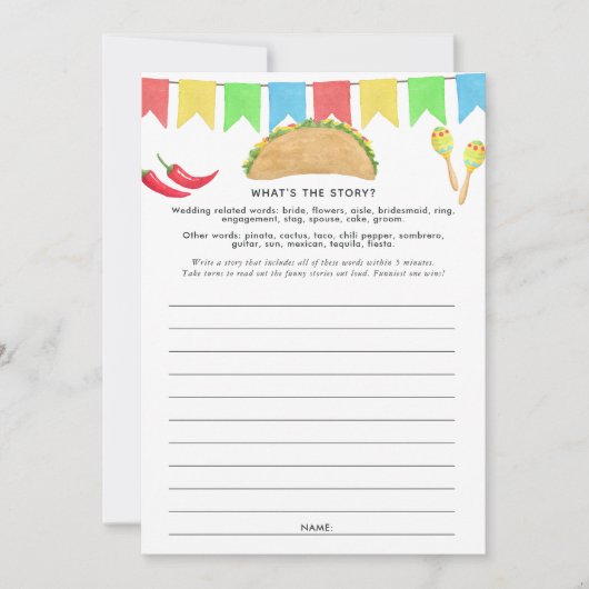 Invitation Mexique Fiesta Taco Jeu (Devant)