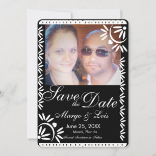Invitation Mexique Florals Papel Picado Enregistrer la date