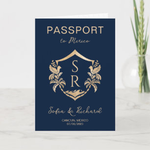 Invitation Mexique Mariage Destination Passeport Crest Palm