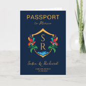 Invitation Mexique Mariage Destination Passeport Crest Palm (Devant)