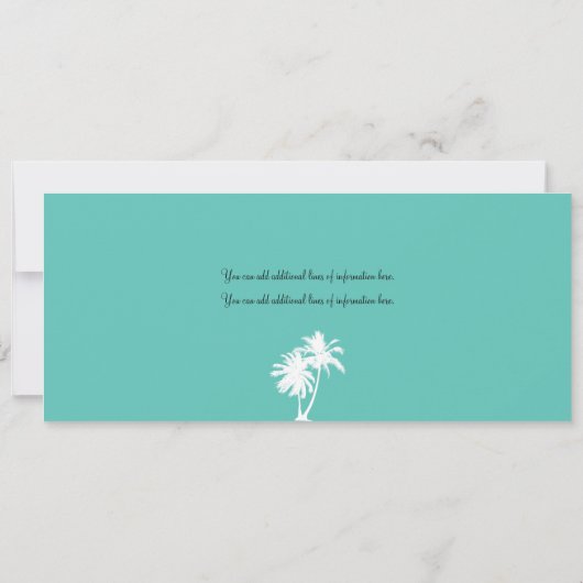 Invitation Mexique Palm Tree Starfish Boarding Pass Mariage (Dos)