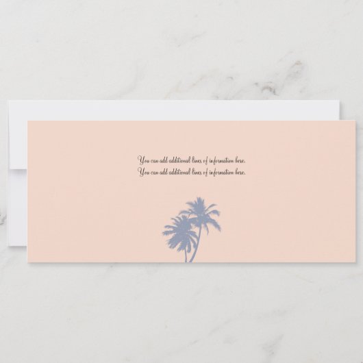 Invitation Mexique Palm Tree Starfish Passe Mariage dans (Dos)