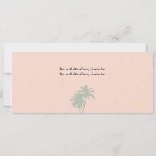 Invitation Mexique Palm Tree Starfish Passe Mariage dans (Dos)