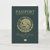 Invitation Mexique Passeport Destination Mariage (Devant)