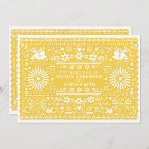 Invitation Mexique Picado jaune Livre blanc Mariage Mariage