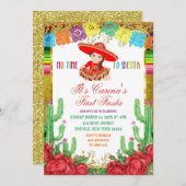 Invitation Mexique Red Charra premier anniversaire Fiesta Inv (Devant / Derrière)