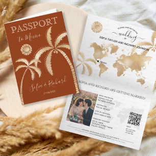 Invitation Mexique Terracotta Destination Mariage Passeport Q