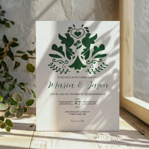 Invitation Mexique Vert moderne minimaliste élégant mariage