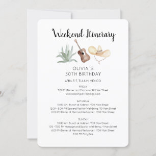 Invitation Mexique Week-end Anniversaire Itinéraire Invitatio