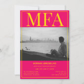 Invitation MFA Pink Yellow Photo Graduation (Devant)
