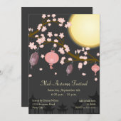 Invitation Mi-automne Festival Flower Tree Lanternes (Devant / Derrière)