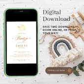 Invitation Mi Bautizo Gold Dove espagnol Baptême